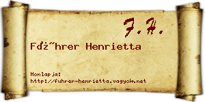 Führer Henrietta névjegykártya