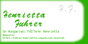 henrietta fuhrer business card